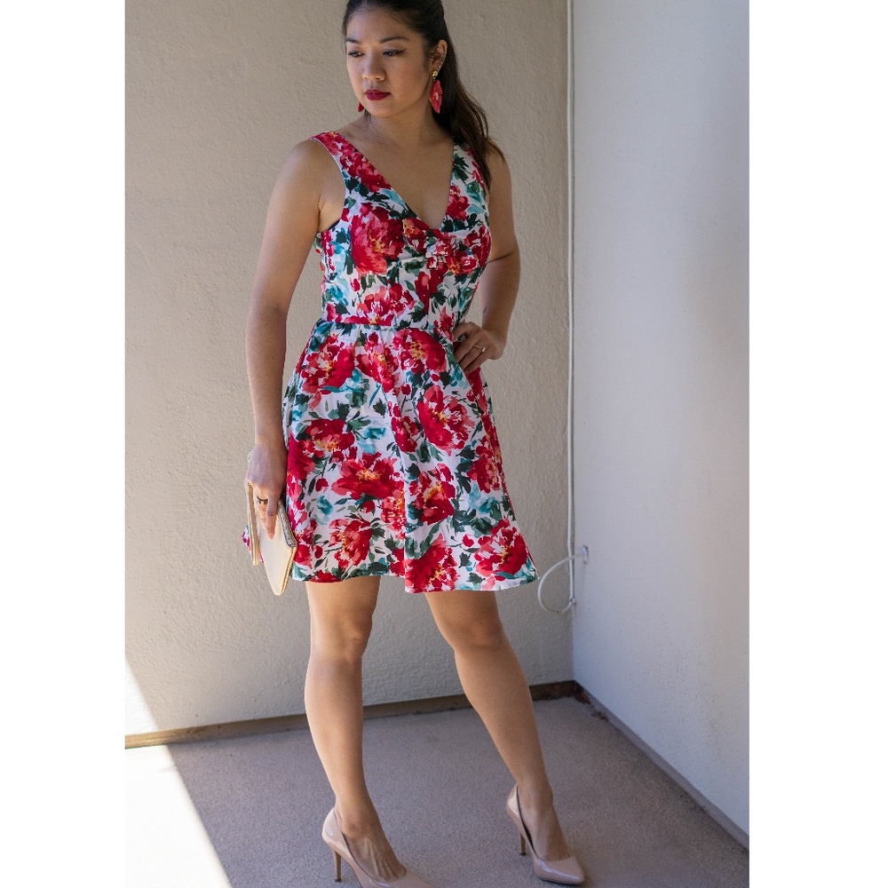 Floral A-Line Cocktail Dress